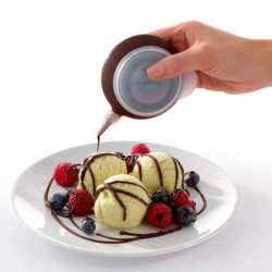 Seringa pentru decorare Lekue 1010199, 4 accesorii, -60°C/+220°C, Silicon platinat, Maro