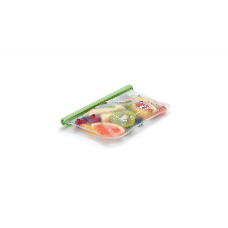 Punga depozitare si congelare Lekue 1010205, 21,5 x 13,5 cm, 500 ml, Silicon platinat, -20°C/+80°C, Verde