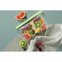 Punga depozitare si congelare Lekue 1010205, 21,5 x 13,5 cm, 500 ml, Silicon platinat, -20°C/+80°C, Verde