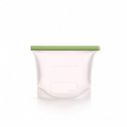 Punga depozitare si congelare Lekue 1010206, 21,5 x 18,5 cm, 1 l, Silicon platinat, -20°C/+80°C, Verde