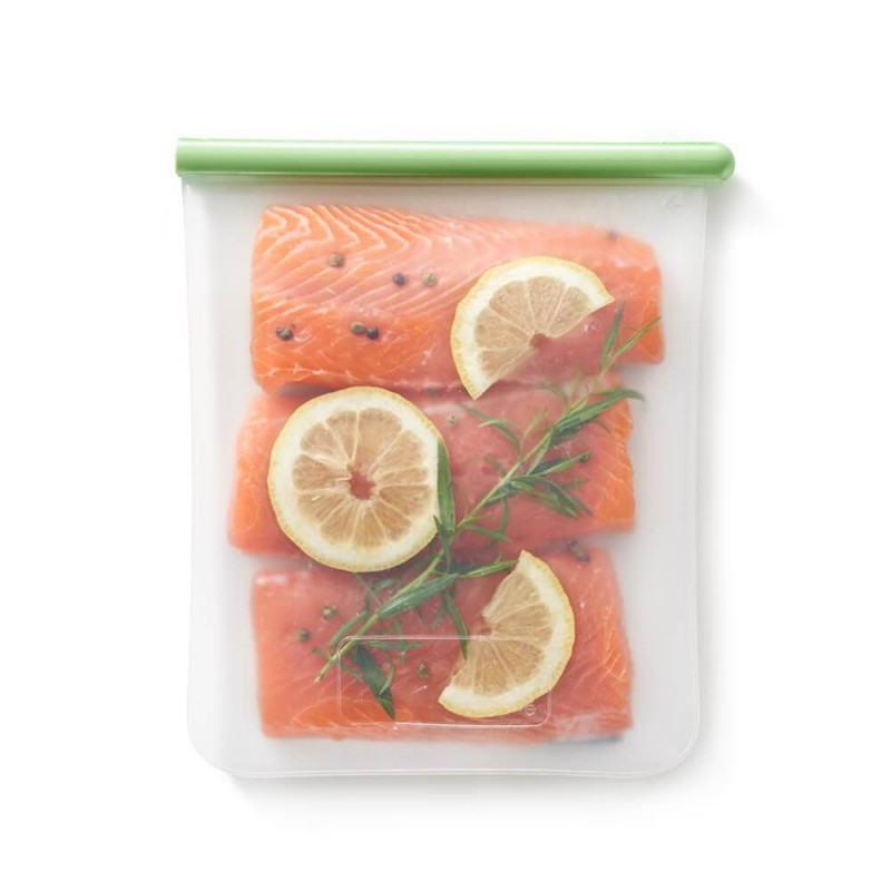 Punga depozitare si congelare Lekue 1010207, 21,5 x 24,5 cm, 1,5 l, Silicon platinat, -20°C/+80°C, Verde