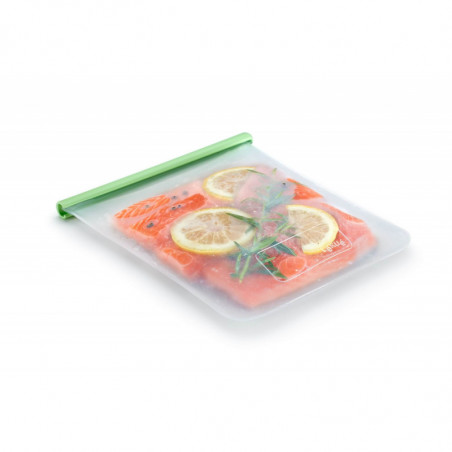 Punga depozitare si congelare Lekue 1010207, 21,5 x 24,5 cm, 1,5 l, Silicon platinat, -20°C/+80°C, Verde