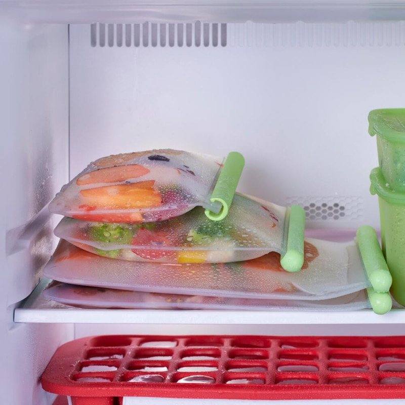 Punga depozitare si congelare Lekue 1010207, 21,5 x 24,5 cm, 1,5 l, Silicon platinat, -20°C/+80°C, Verde