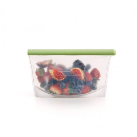 Lekue 1010208 pungă pentru depozitarea și congelarea lichidelor și alimentelor, 500 ml, silicon, rezistentă la scurgeri, câmp de etichetare, multifuncțională, -60/+220 °C, verde