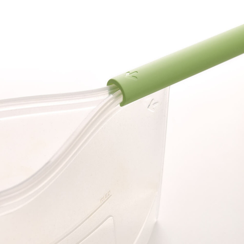 Lekue 1010209 pungă de depozitare și congelare pentru lichide și alimente, 1 litru, silicon, rezistentă la scurgeri, zonă de etichetare, multifuncțională, -60/+220 °C, verde