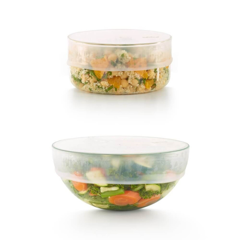 Capac din silicon Lekue 1010214, 20-24 cm, Ermetic, -60/+220 °C, Transparent