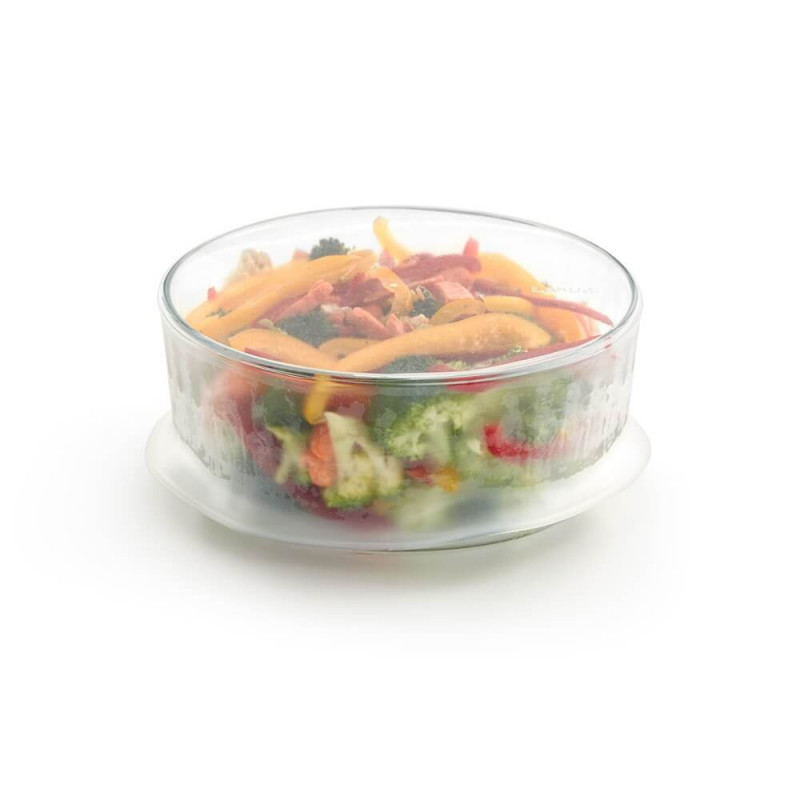 Capac din silicon Lekue 1010214, 20-24 cm, Ermetic, -60/+220 °C, Transparent