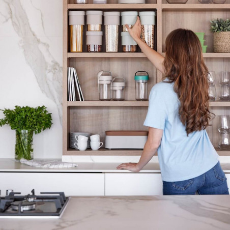 Recipient depozitare cu atasament pentru suplimentar Lekue Green 1010217, 600-850 ml, -15/+80 °C, Polipropilena, Verde Pal