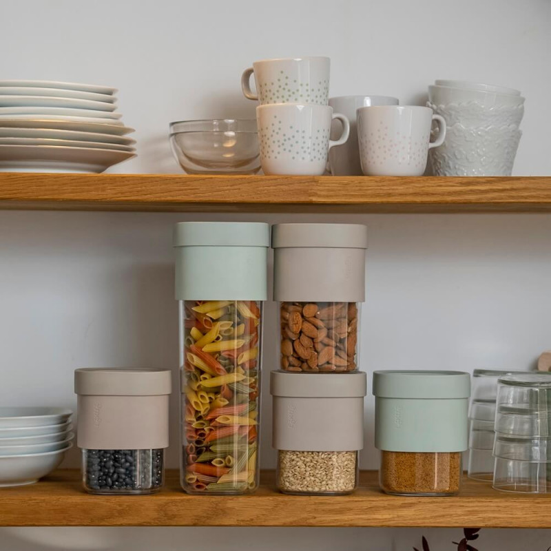 Recipient depozitare cu atasament suplimentar Lekue Green 1010219, 1,35-1,6 l, Polipropilena, -15/+80 °C, Verde Pal