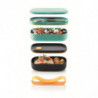 Set 2 cutii pentru alimente Lekue On The Go 1010220, 2x500 ml, Inchidere ermetica, Compartiment tacamuri, Supapa pentru cuptorul cu microunde, Turcoaz/ Negru