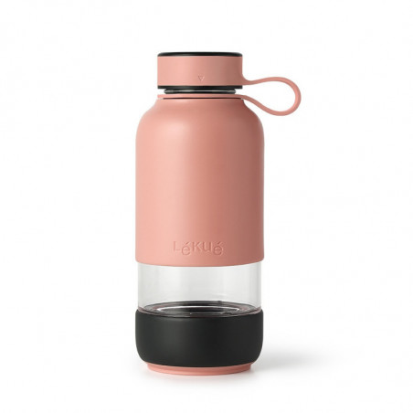 Sticla cu filtru incorporat Lekue On The Go 1010228, 500 ml, Sticla borosilicata, -20°C/+60°C, Coral