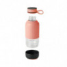Sticla cu filtru incorporat Lekue On The Go 1010228, 500 ml, Sticla borosilicata, -20°C/+60°C, Coral