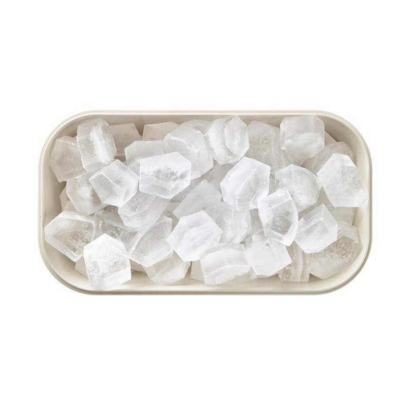 Cutie pentru cuburi de gheata si recipient de depozitare Lekue 1010242, 132 cuburi, -20/+80 °C, Baza goală pentru a preveni condensul, Alb