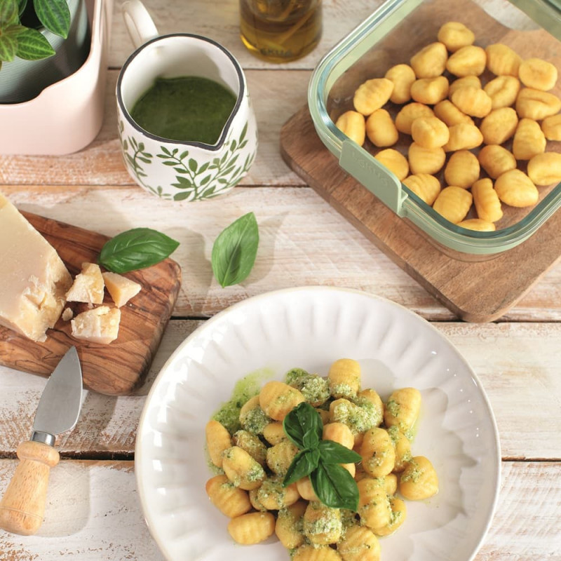 Tavă pentru friteuză cu aer cald Lekue 1010159, 18,5 x 17,5 x 9,5 cm, sticlă, mânere antiderapante, -20/+220 °C, ușor de curățat, verde