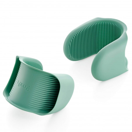 Set 2 manusi pentru vase fierbinti Lekue 1010204, Silicon, antiderapant, -60/+220 °C, Verde