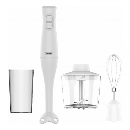 Blender si tocator 3in1 Rosberg R51112OC, 350 W, 0,7 l, 2 viteze, Tel, Alb