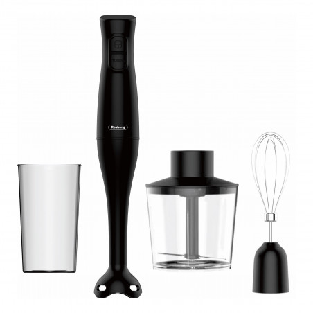 Blender si tocator 3in1 Rosberg R51112OC, 350 W, 0,7 L, 2 viteze, Tel, Negru