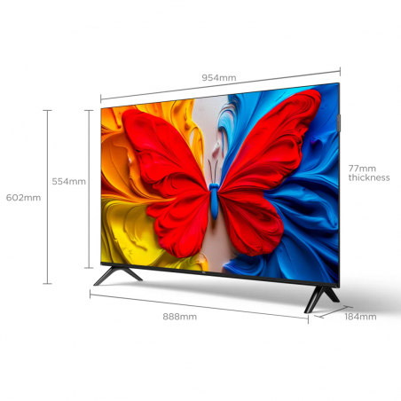Televizor TCL 43S5K, 43″ (109 cm), 1920×1080 HD QLED, Wi-Fi, Bluetooth, HDR10, HLG, negru