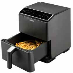 Friteuza cu aer cald Cosori Dual Blaze CAF-P583S, 1700 W, 6,4 L, 12 programe, 360 ThermoIQ, Negru