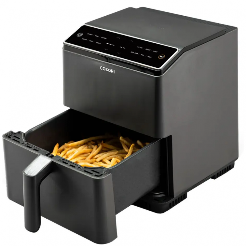 Friteuza cu aer cald Cosori Dual Blaze CAF-P583S, 1700 W, 6,4 L, 12 programe, 360 ThermoIQ, Negru