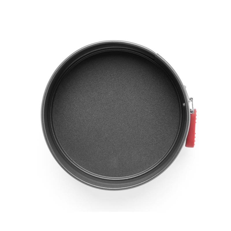 Forma de copt cu fund detasabil Lekue 1009474, Ø20 cm, Acoperire ceramica antiaderenta, Otel carbon, +4°C / +240°C, Negru/rosu