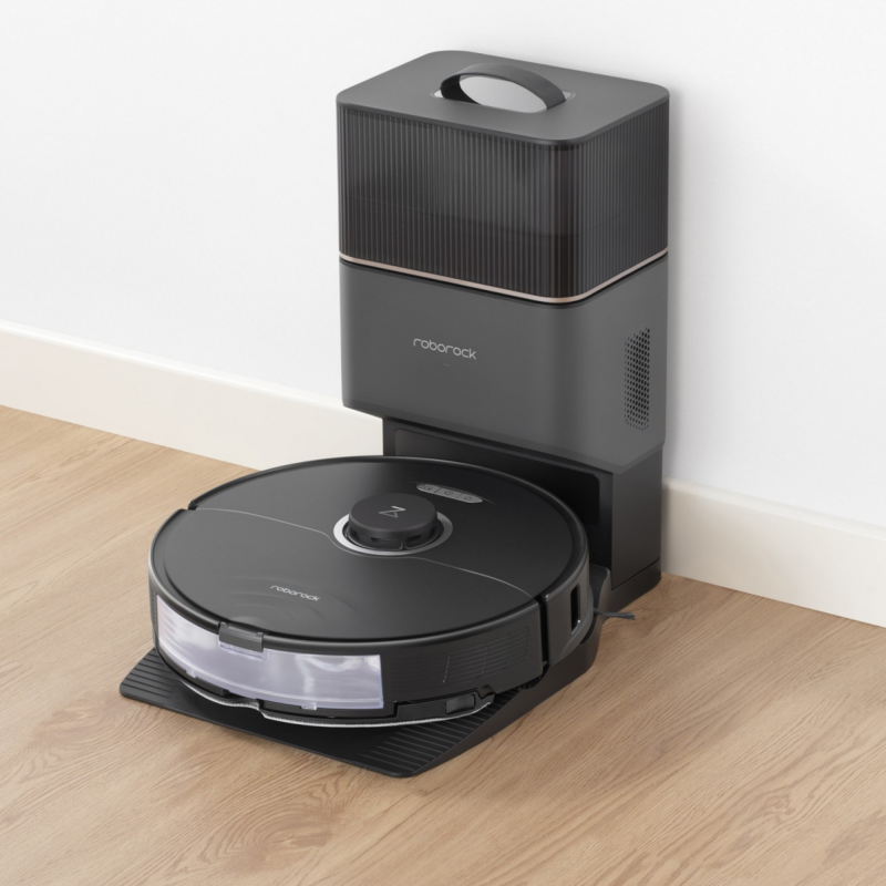 Aspirator robot Roborock S8 Plus Schwarz S8P52-00, 69 W, 5200 mAh, 6000 Pa, Mop, Cartografiere LiDAR, 750 ml, 4 senzori, Autonomie pana la 180 min, Negru