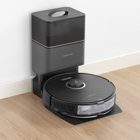 Aspirator robot Roborock S8 Plus Schwarz S8P52-00, 69 W, 5200 mAh, 6000 Pa, Mop, Cartografiere LiDAR, 750 ml, 4 senzori, Autonomie pana la 180 min, Negru
