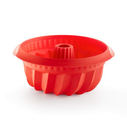 Tava de copt Lekue 1009483, Ø22 cm, silicon platinat, de la -60 °C la +220 °C, roșu