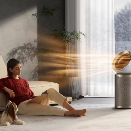 Purificator de aer Dreame AirPursue PM20 CVF14A, 48 m², funcții automate, încălzire, sterilizare cu plasmă și UVC, TVOC, LCD, HEPA, alb/bronz