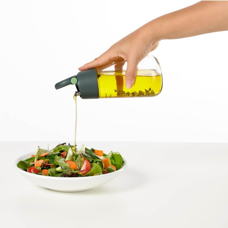 Set 2 sticle pentru otet si ulei Lekue 1009486, 8x16 cm, 400 ml, +4°C/+80°C, Verde