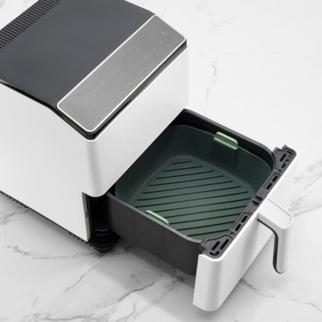 Cos pentru friteuza cu aer cald Lekue 1009494, 22,1 x 22,1 cm, -20°C/+220°C, Silicon, Negru