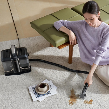 Aspirator cu spalare pentru covoare si tapiterie Dreame N10, 450 W, 12000 Pa, 1,6/0,75 L, Cu apa caldă pana la 60°C, Autocuratare, Negru