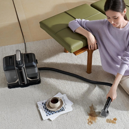 Aspirator cu spalare pentru covoare si tapiterie Dreame N10, 450 W, 12000 Pa, 1,6/0,75 L, Cu apa caldă pana la 60°C, Autocuratare, Negru