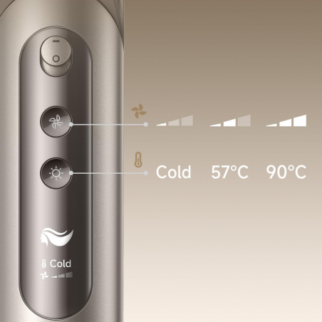 Uscător de păr și styler/multistylist Dreame Dazzle AZD20A, 1400 W, 65 m/s, 3 setări de viteză și temperatură, ionizare, afișaj, titan auriu