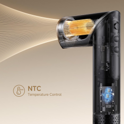 Uscător de păr și styler/multistylist Dreame Dazzle AZD20A, 1400 W, 65 m/s, 3 setări de viteză și temperatură, ionizare, afișaj, titan auriu