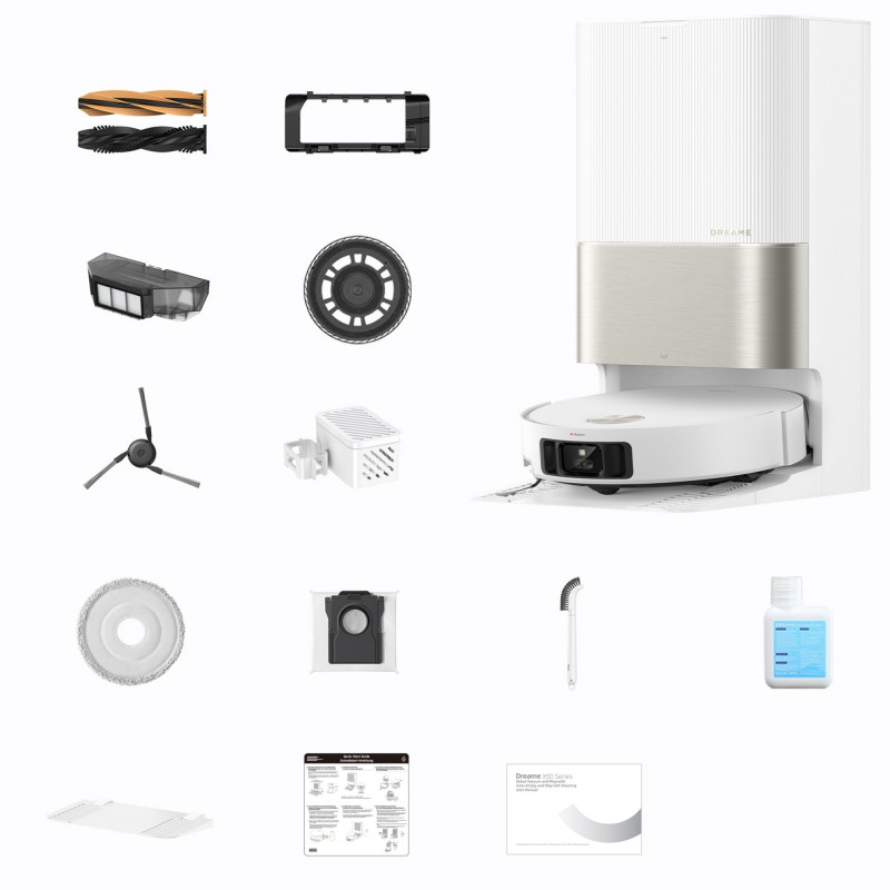 Aspirator robot Dreame X50 Ultra RLX85CE‑6‑WH, 20000 Pa, Recunoastere AI a obstacolelor, Navigare 360°, Control vocal, Sterilizare UV, Alb