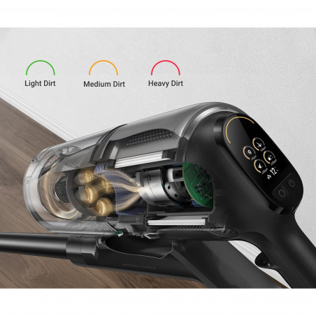 Aspirator verticar fara fir Dreame Z30 VZV17A, 855 W, 310 AW, 150.000 rpm, 3 viteze, 0,6 L, 90 min, HEPA H14, LED, Motor fara perii, Negru