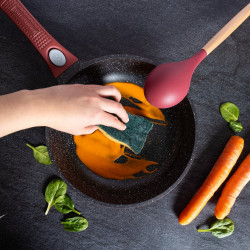 Set oale si tigai Royalty Line RL-ES2014M, 17 piese, Acoperire din marmurа, Inductie, Burgund