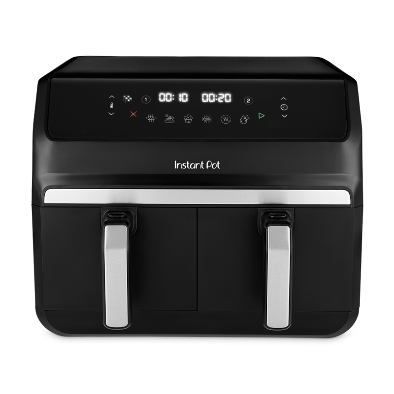 Friteuza dubla cu aer cald 8in1 Instant Pot Vortex DUAL INAFB91-BK, 1850 W, 8 l, 205°C, EvenCrisp, Gatit sincronizat, Control tactil, Negru/Otel inoxidabil