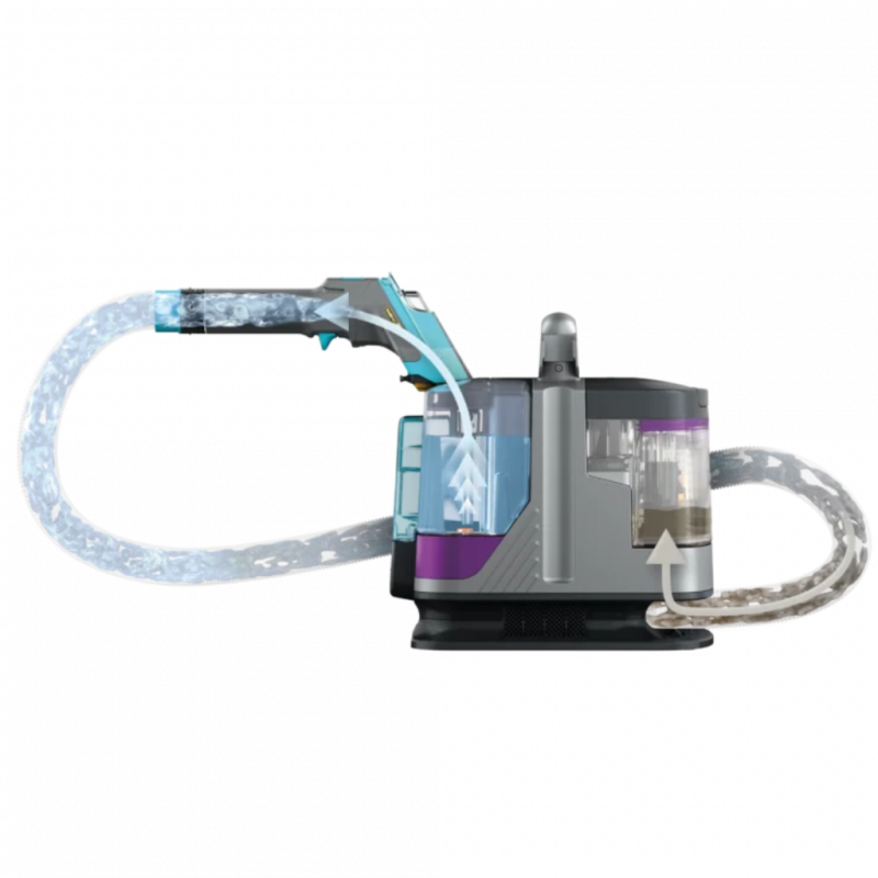 Aspirator cu spalare Shark StainStriker PX250EUT, 450 W, 0,72 l, Portabil, Par animale de companie, 4 accesorii, Gri/Negru