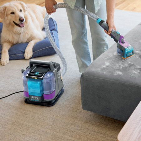 Aspirator cu spalare Shark StainStriker PX250EUT, 450 W, 0,72 l, Portabil, Par animale de companie, 4 accesorii, Gri/Negru