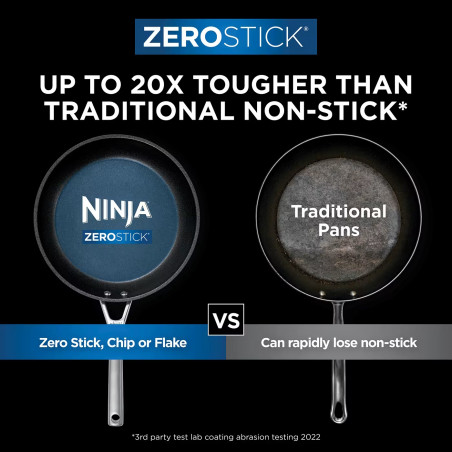 Tigaie Ninja Zerostick Premium C30028DE, 28 cm, Antiaderenta, Pana la 260°C, Inductie, Negru
