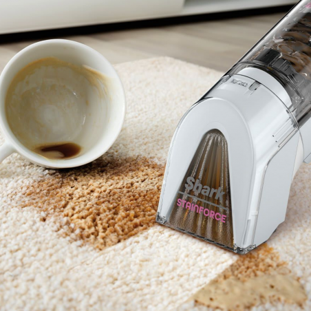 Aspirator cu spalare fara fir Shark StainForce HX100EUT, 100 W, 15 min, Covoare, Tapiterie, Saltele, Autocuratare, Alb