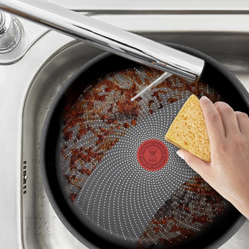 Tigaie Tefal Start Easy C2690721, 30 cm, acoperire din titan, Thermo-signal, Thermo-Fusion, inducție, negru