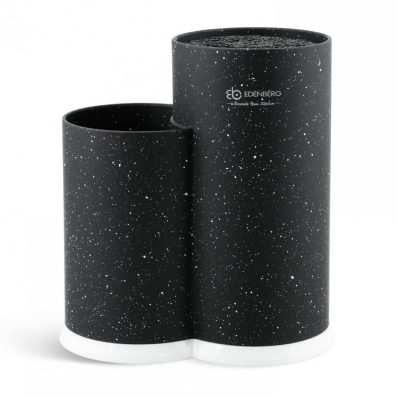 Suport pentru cuțite și tacâmuri Edenberg EB-5105B, 22x20 cm, până la 10 cuțite, 2 compartimente, ușor de curățat, acoperire moale, negru