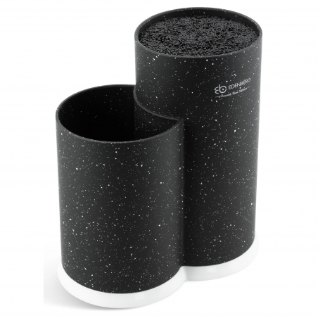 Suport pentru cuțite și tacâmuri Edenberg EB-5105B, 22x20 cm, până la 10 cuțite, 2 compartimente, ușor de curățat, acoperire moale, negru