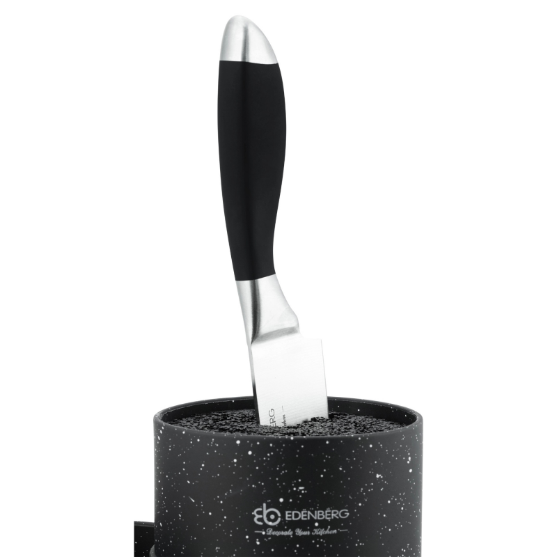 Suport pentru cuțite și tacâmuri Edenberg EB-5105B, 22x20 cm, până la 10 cuțite, 2 compartimente, ușor de curățat, acoperire moale, negru