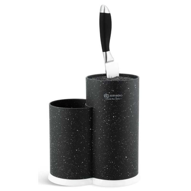 Suport pentru cuțite și tacâmuri Edenberg EB-5105B, 22x20 cm, până la 10 cuțite, 2 compartimente, ușor de curățat, acoperire moale, negru