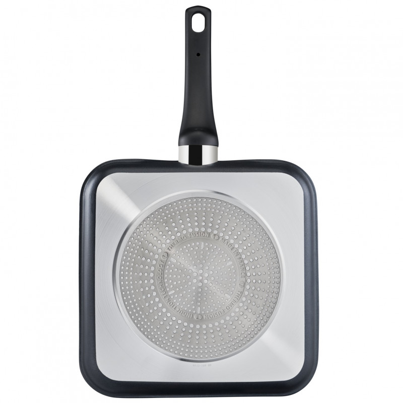 Tigaie pentru grătar Tefal SELECTION G2844032, 26x26 cm, acoperire antiaderentă din titan, Thermo-Signal, Thermo-Fusion, inducție, negru