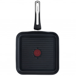 Tigaie pentru grătar Tefal SELECTION G2844032, 26x26 cm, acoperire antiaderentă din titan, Thermo-Signal, Thermo-Fusion, inducție, negru